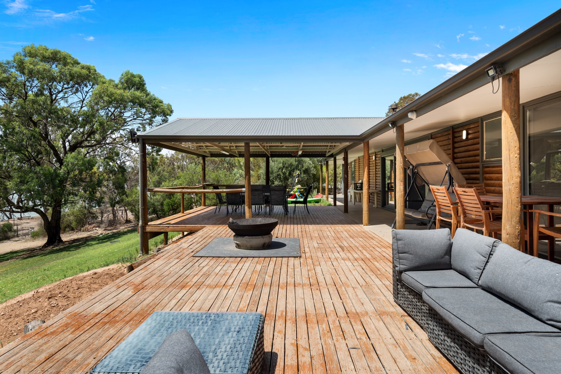 The deck outside the bedrooms