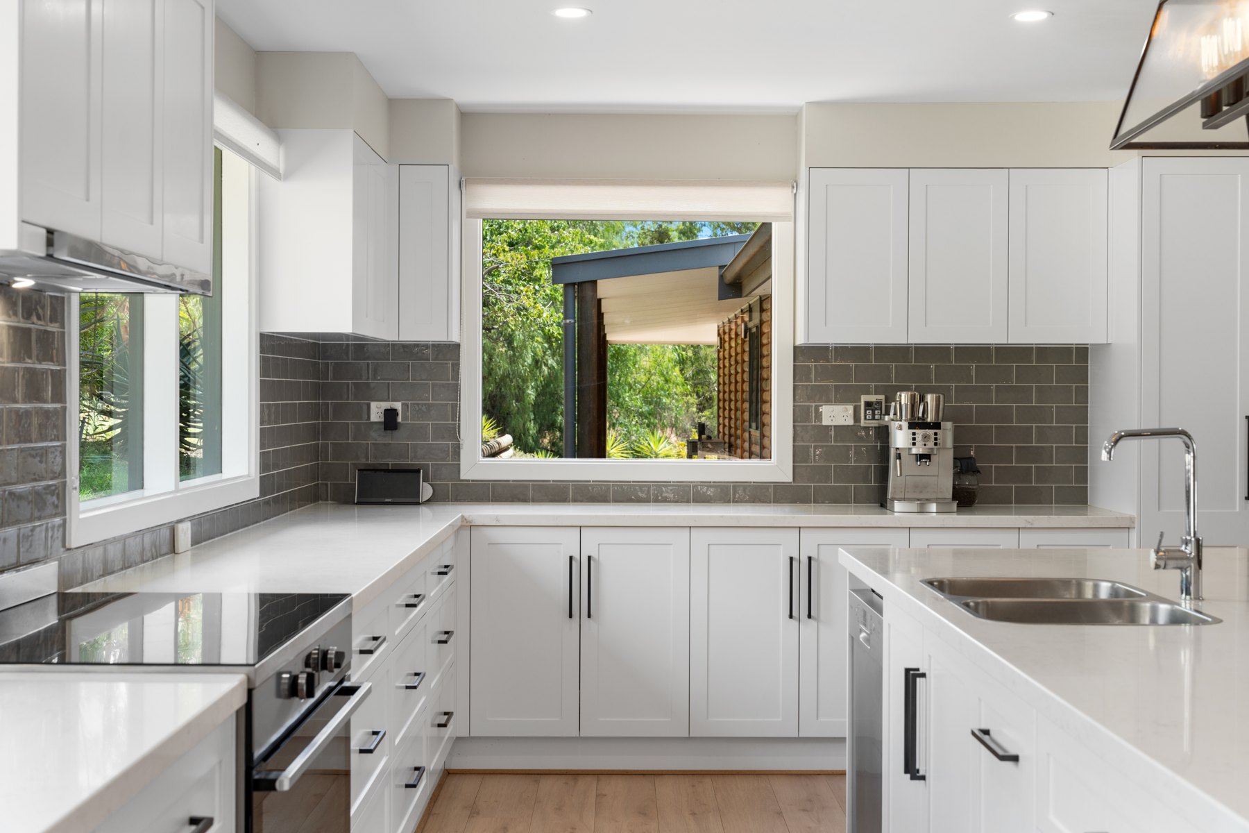 Kitchen with views of the garden