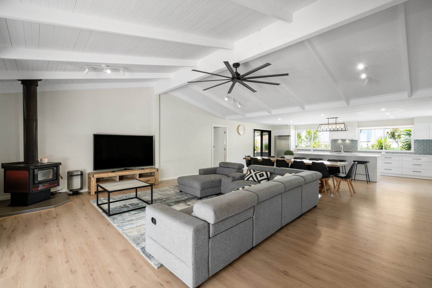 Open living and dining space
